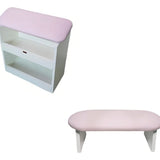 Apoio De Mão Manicure Pedicure + Suporte Para Os Pés Em Mdf Cor Rosa-claro