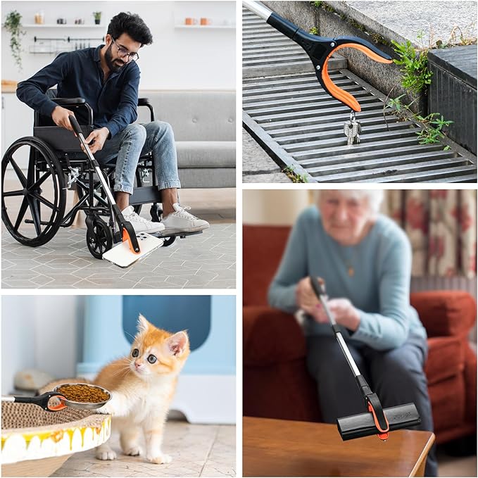 Extensor de Alcance com Garra Giratória e Ponta Magnética Multifuncional