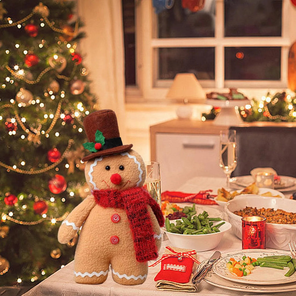 Boneco Decorativo Natalino Biscoito de Gengibre em Pelúcia