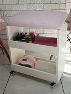 Apoio De Mão Manicure Pedicure + Suporte Para Os Pés Em Mdf Cor Pink