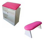 Apoio De Mão Manicure Pedicure + Suporte Para Os Pés Em Mdf Cor Pink