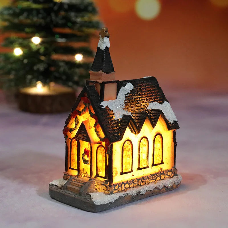 Mini Casa Decorativa Natalina com Iluminação LED