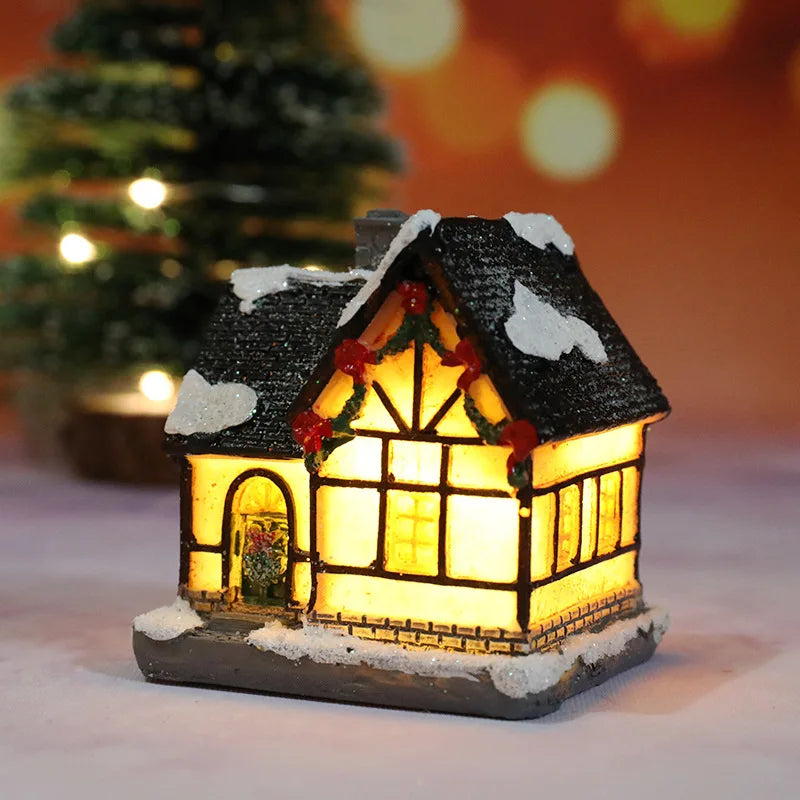 Mini Casa Decorativa Natalina com Iluminação LED