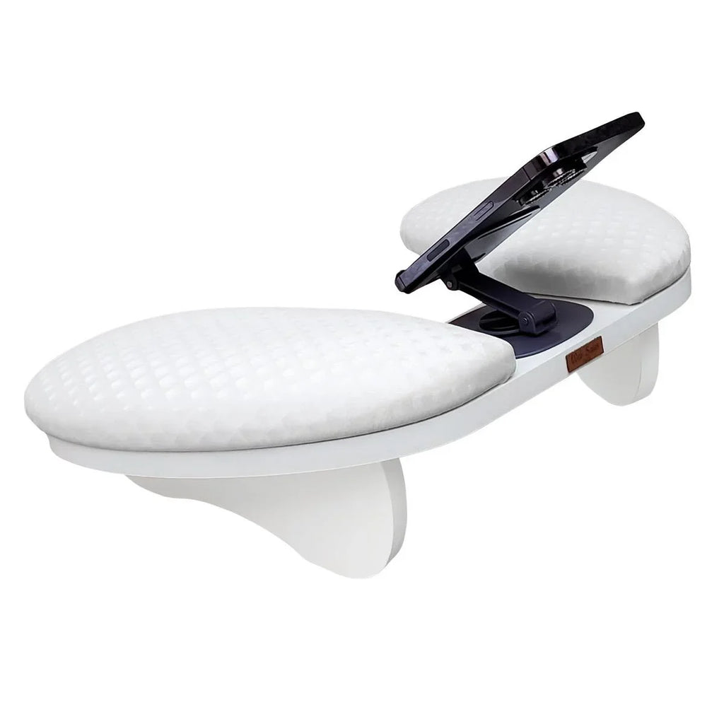 Apoio de Braço Delta Pro c/ Suporte de Celular Integrado Metal Ajustável 360°